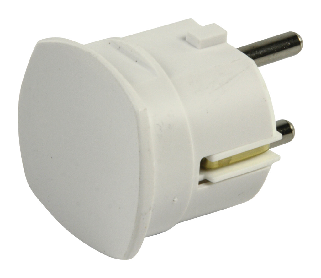 Uzemnená zástrčka Hq El-st005 s bočnou zásuvkou biela