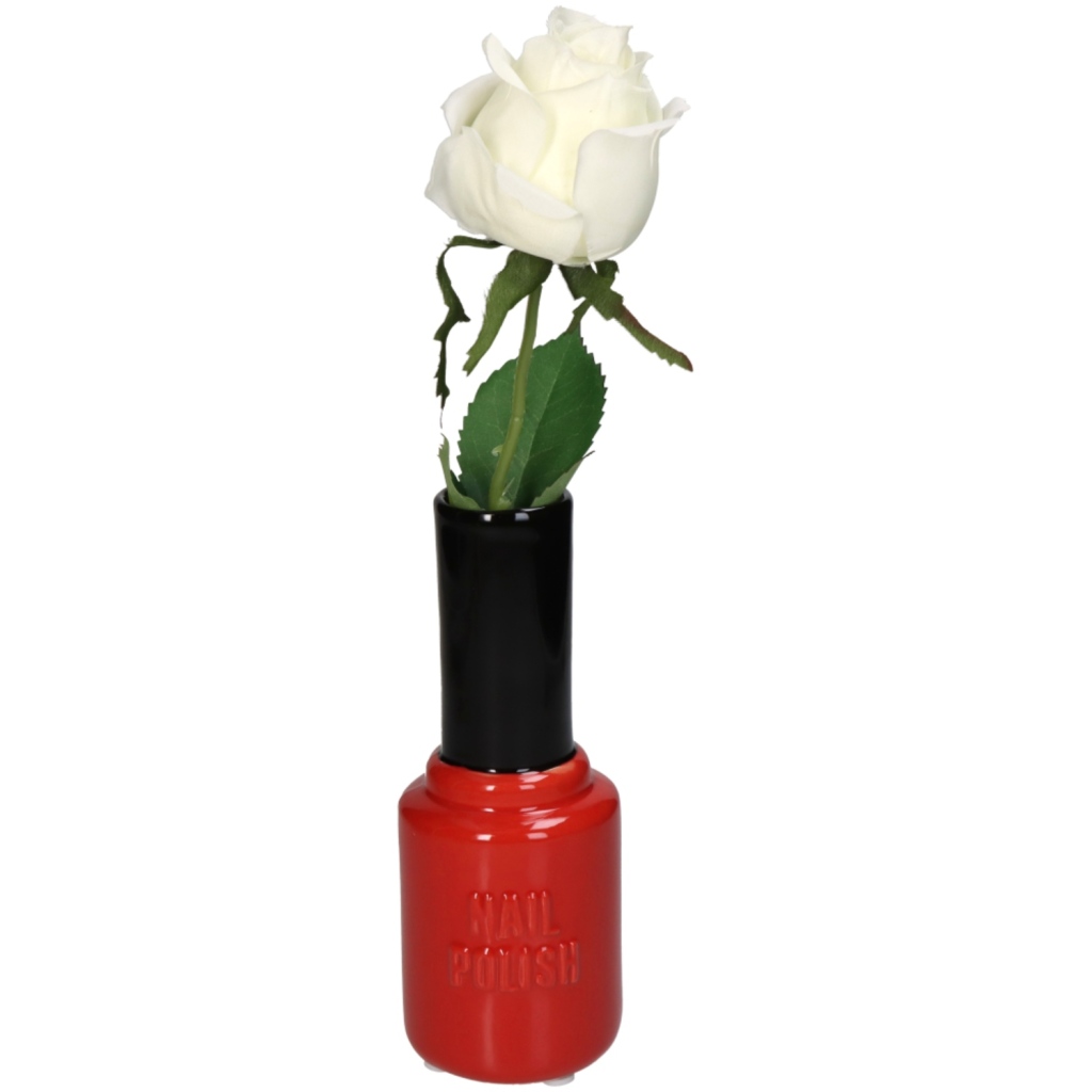Váza na laky na nechty 7x7x18,5 cm červená/čierna