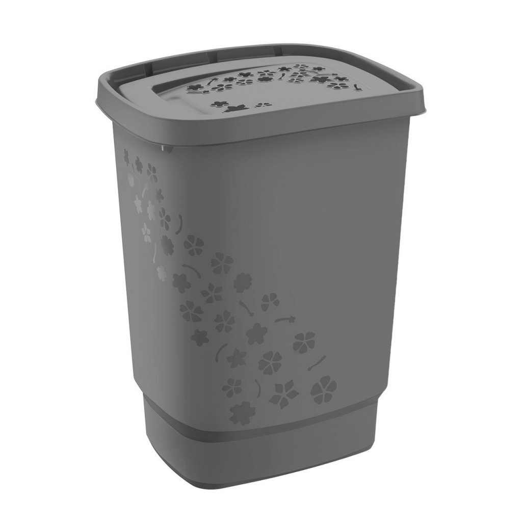 Kôš na bielizeň Rotho Flowers 44,7x34,7x60,5 55l antracitový
