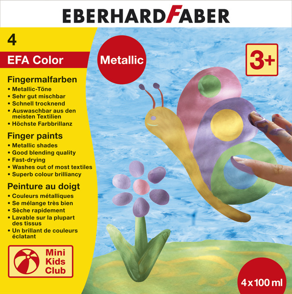 Eberhard Faber EF-578802 Sada farieb na prsty EFA Metallic Set 4 x 100ml