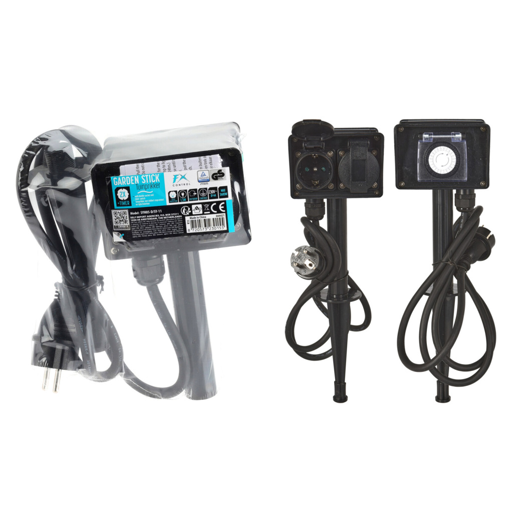 Záhradný predlžovací kábel FX Control s časovačom, čierny
