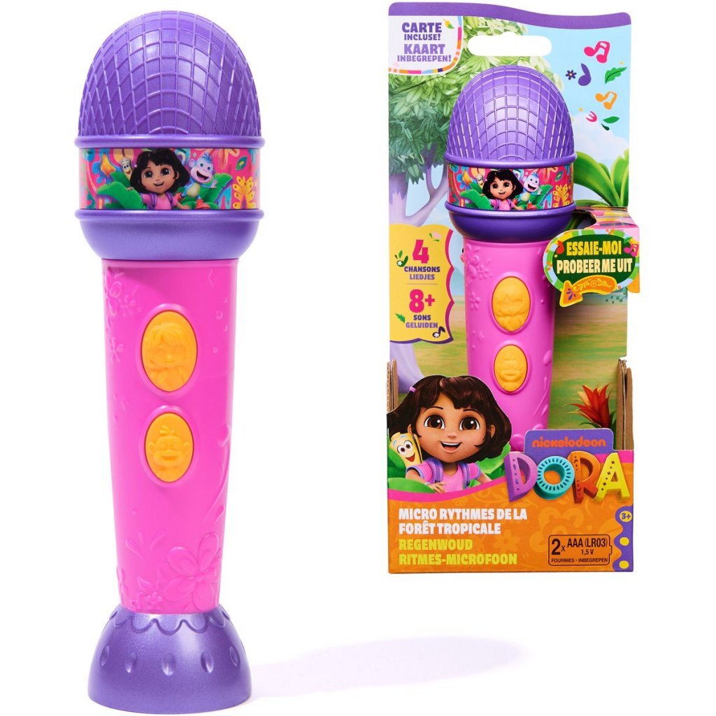 Mikrofón + zvuk Dora fialová/ružová