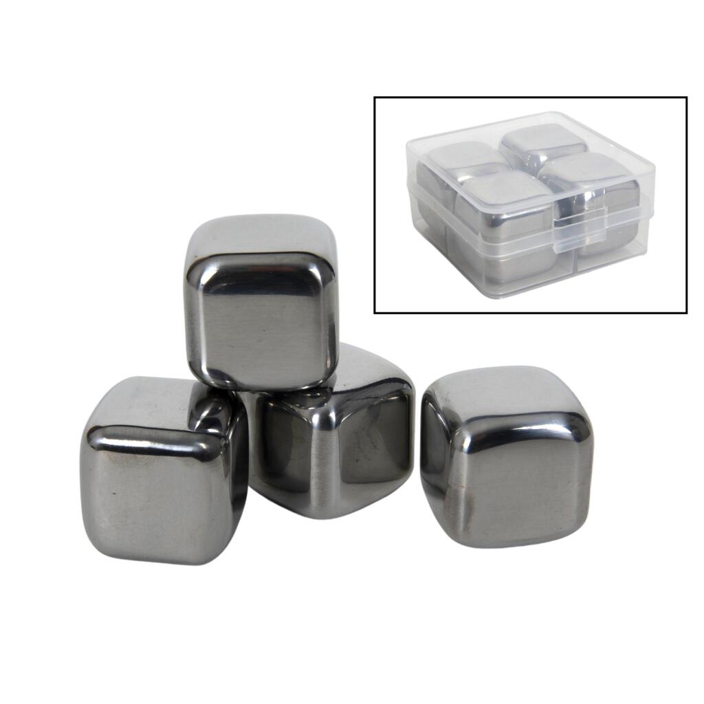 Kocky ľadu z nehrdzavejúcej ocele, 4 kusy