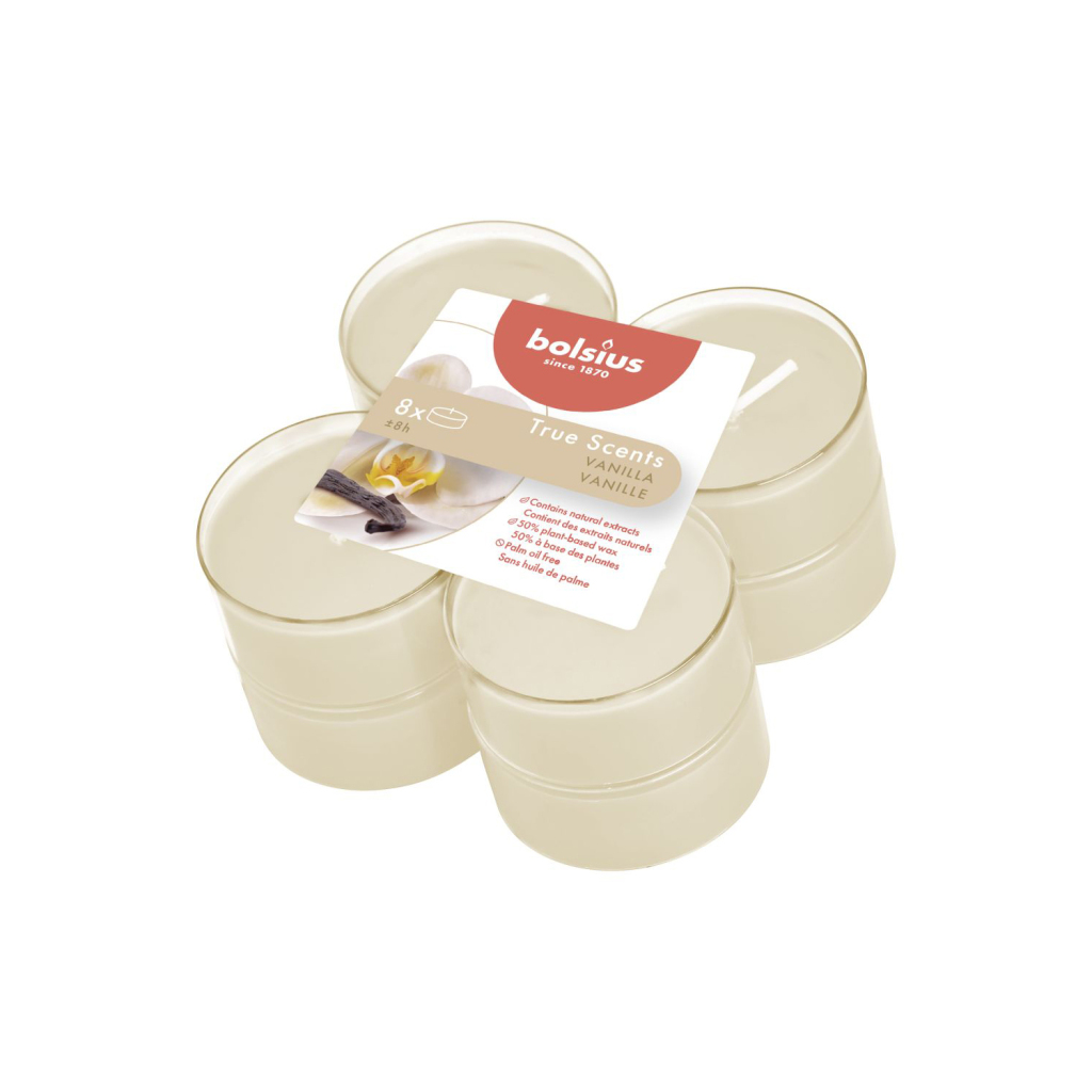 Bolsius True Scents Maxi Lights Vanilla 8 kusov