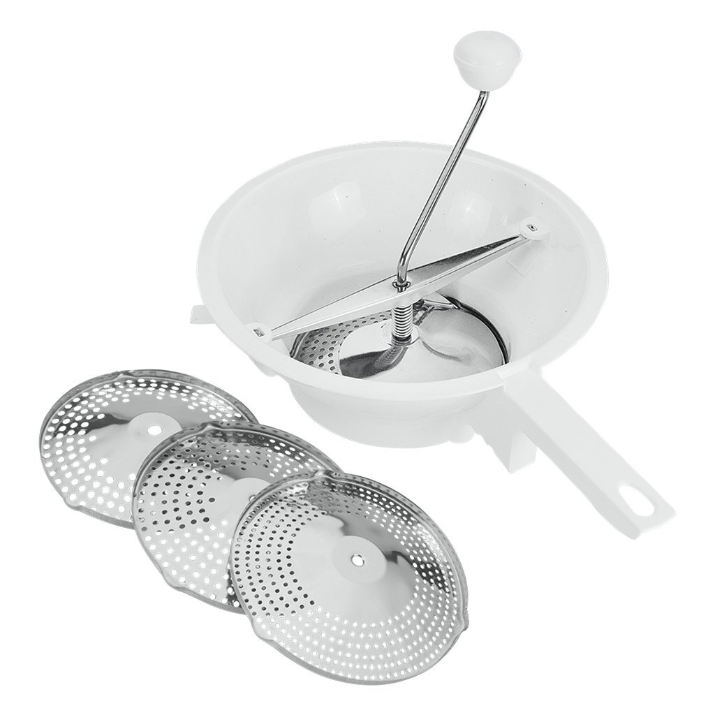 Sito Metaltex 24 cm + 3 mriežky z nehrdzavejúcej ocele biele/nehrdzavejúca oceľ