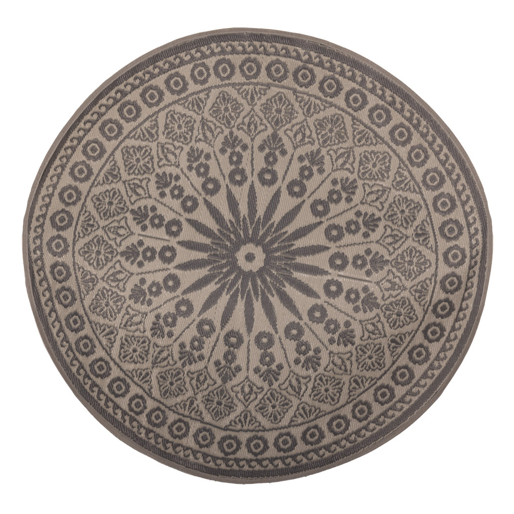 Záhradný koberec Esschert Design sivý okrúhly 170 cm