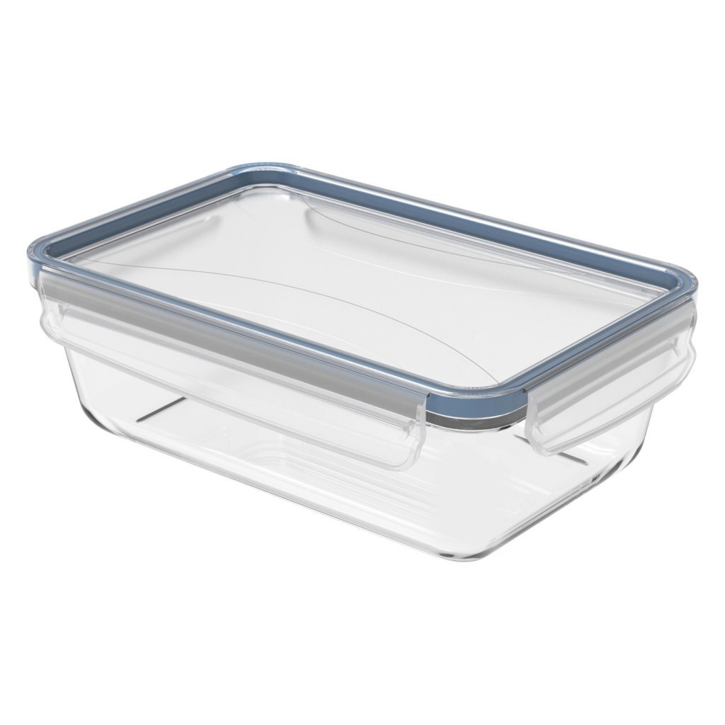 Úložný box do chladničky Rotho Clic & Lock 1,3 l Horizon modrá/priehľadná/sklenená