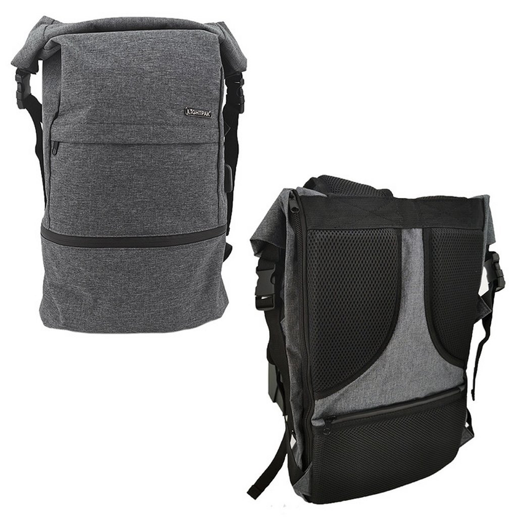 Batoh Lightpak JU-46155 43x30x10 cm sivý