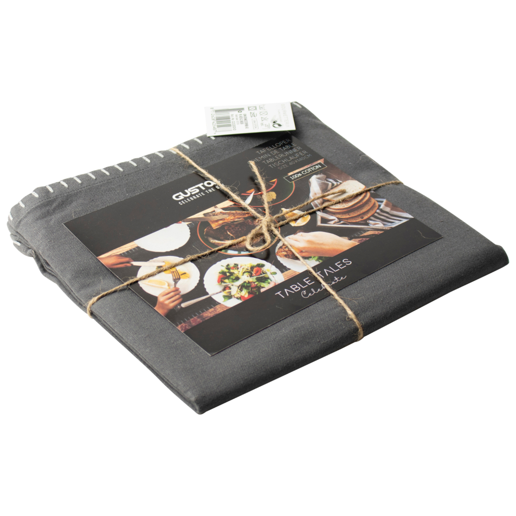 Gusta Prestieranie na stôl 40x140 cm Bavlna/Sivá