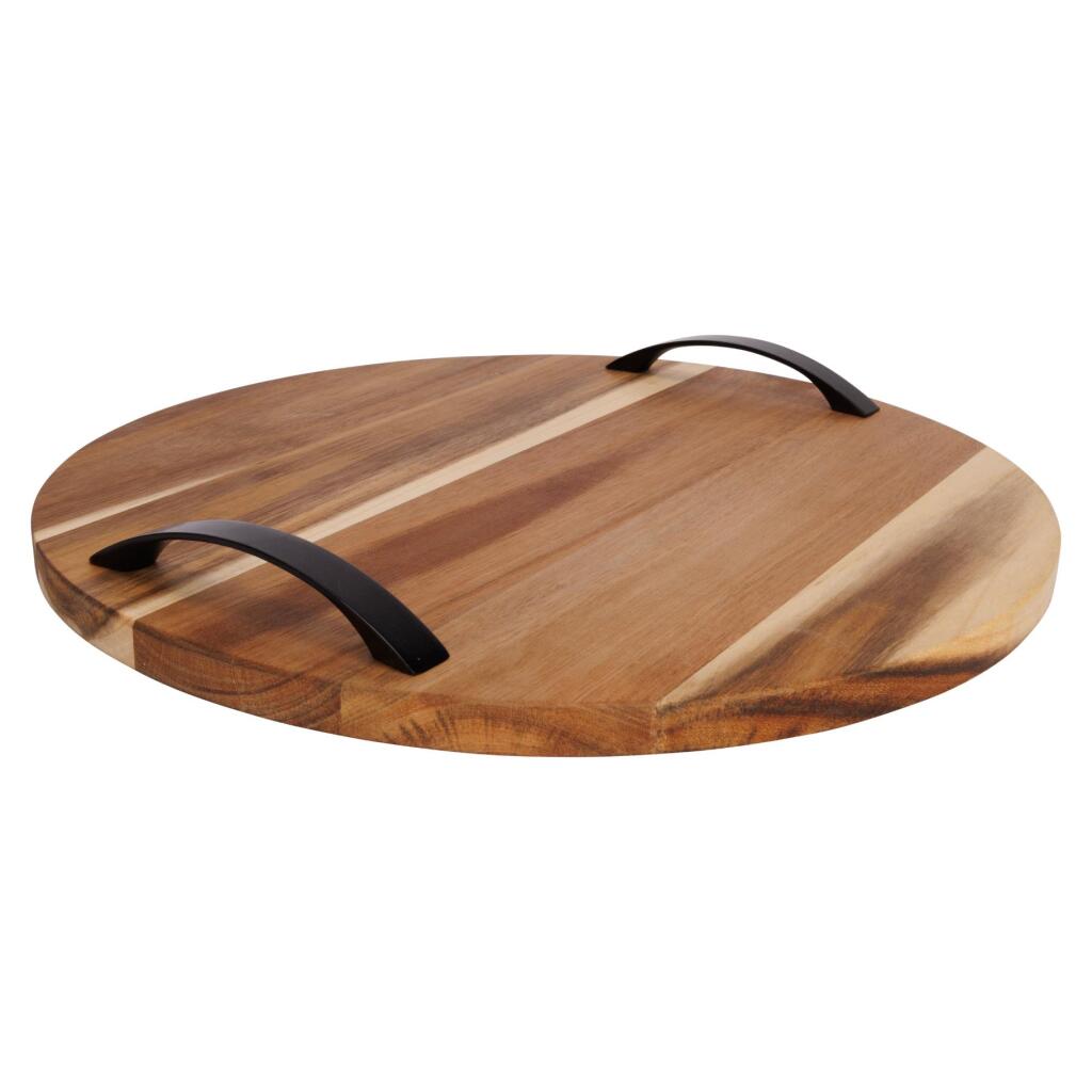 Servírovacia doska z akáciového dreva 35 cm + úchytky