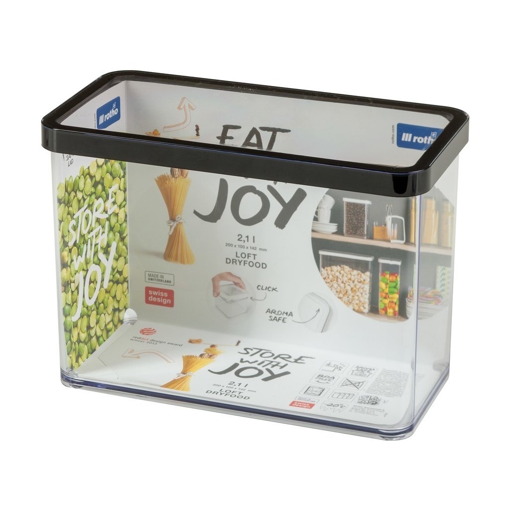 Úložný box Rotho LOFT 20x10x14,2 cm 2,1 l čierny/priehľadný