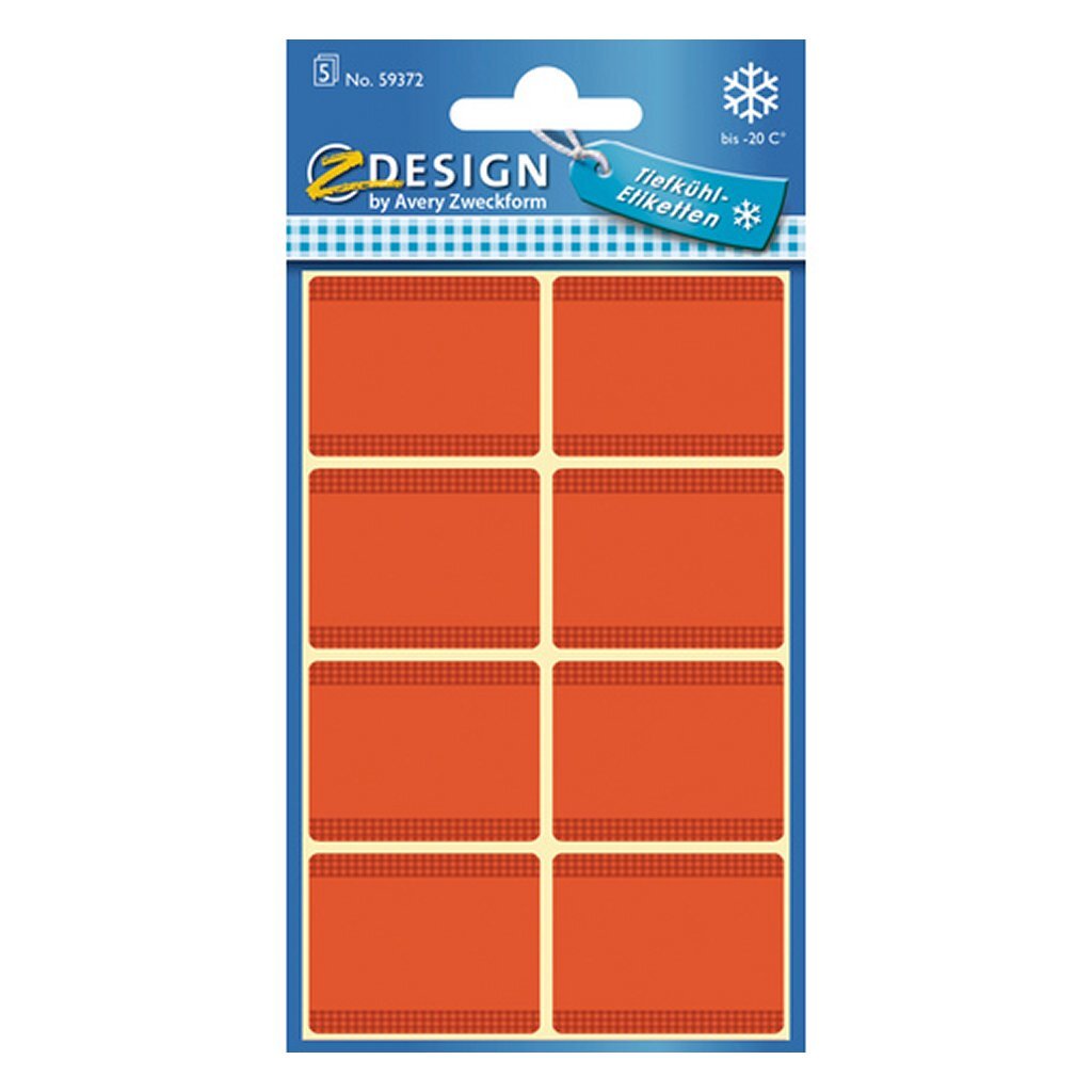 Etikety na mrazničky Avery AV-59372 Z-Design 36x28 mm 40 kusov, červené
