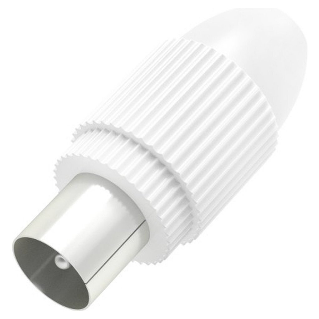 Anténny konektor Hama, koaxiálny, s upínaním, biely