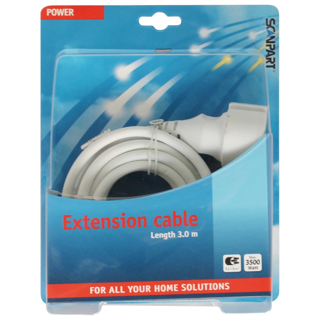 Predlžovací kábel Scanpart Ra 3x1,5 mm 3 m