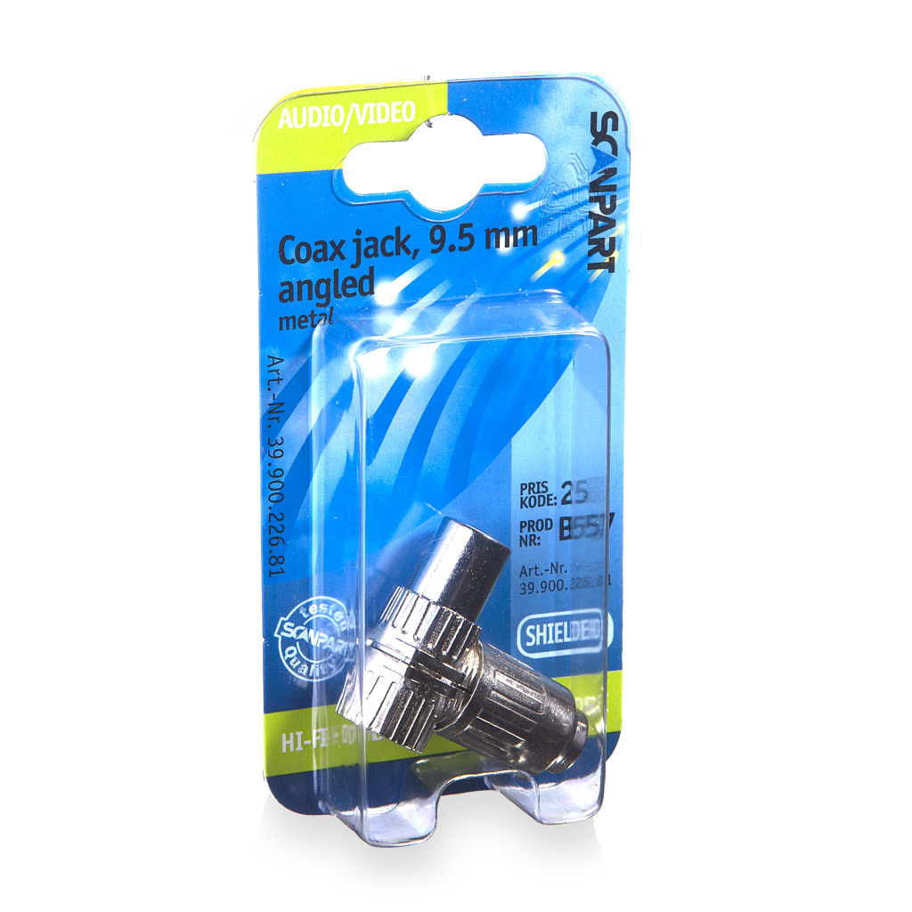 TV zástrčka Scanpart 9,5(f) pravouhlá kovová