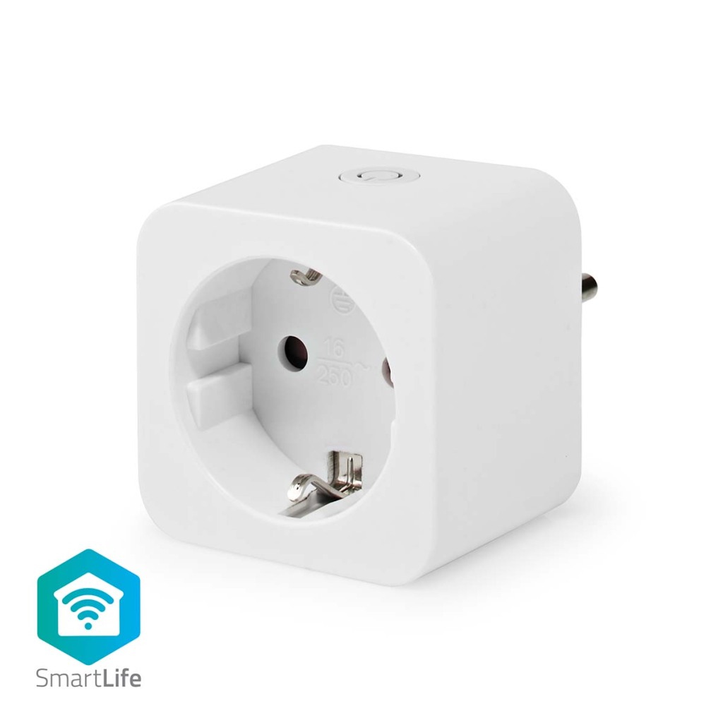Nedis WIFIP121FWT Smartlife Inteligentná zásuvka Wi-Fi merač energie 3680 W Typ F (cee 7/3) -10 – 45 °C Android™ / iOS Biela