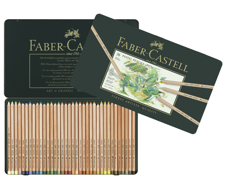 Pastelové ceruzky Faber-Castell FC-112136, kovové puzdro A, 36 kusov