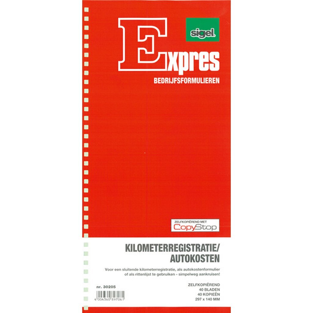 Kniha o registrácii najazdených kilometrov/nákladoch na auto Sigel Express, 2 kusy