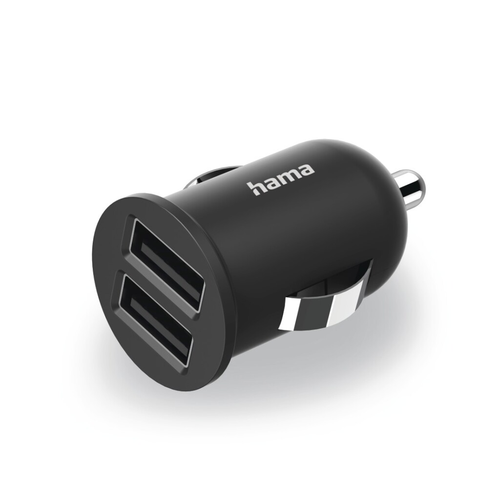 Hama 2-cestná USB nabíjačka do zapaľovača do auta s adaptérom 2,4 A/12 W