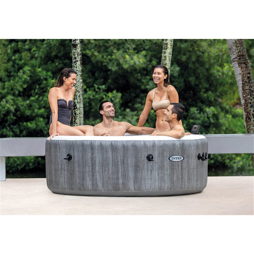 Intex 28440 PureSpa Greywood De Luxe Bubble Massage Jacuzzi 4-miestna súprava
