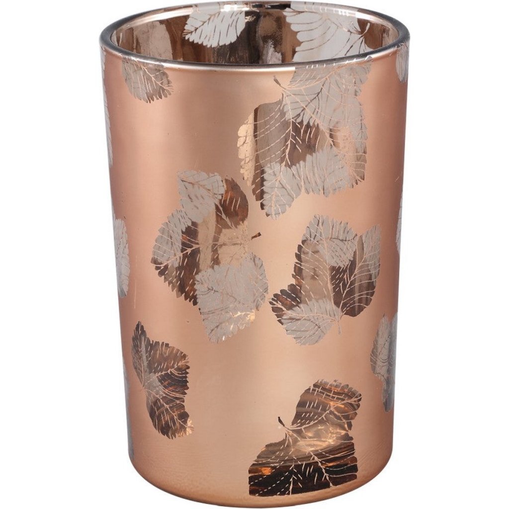 Sklenený lampáš PTMD Mexxy 12x18 cm bronzový