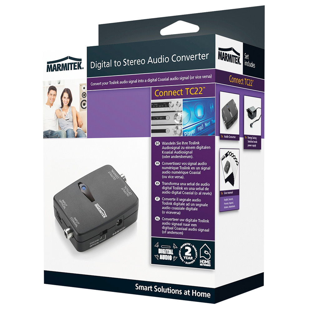 Marmitek Connect TC22 audio prevodník Toslink - koaxiálny