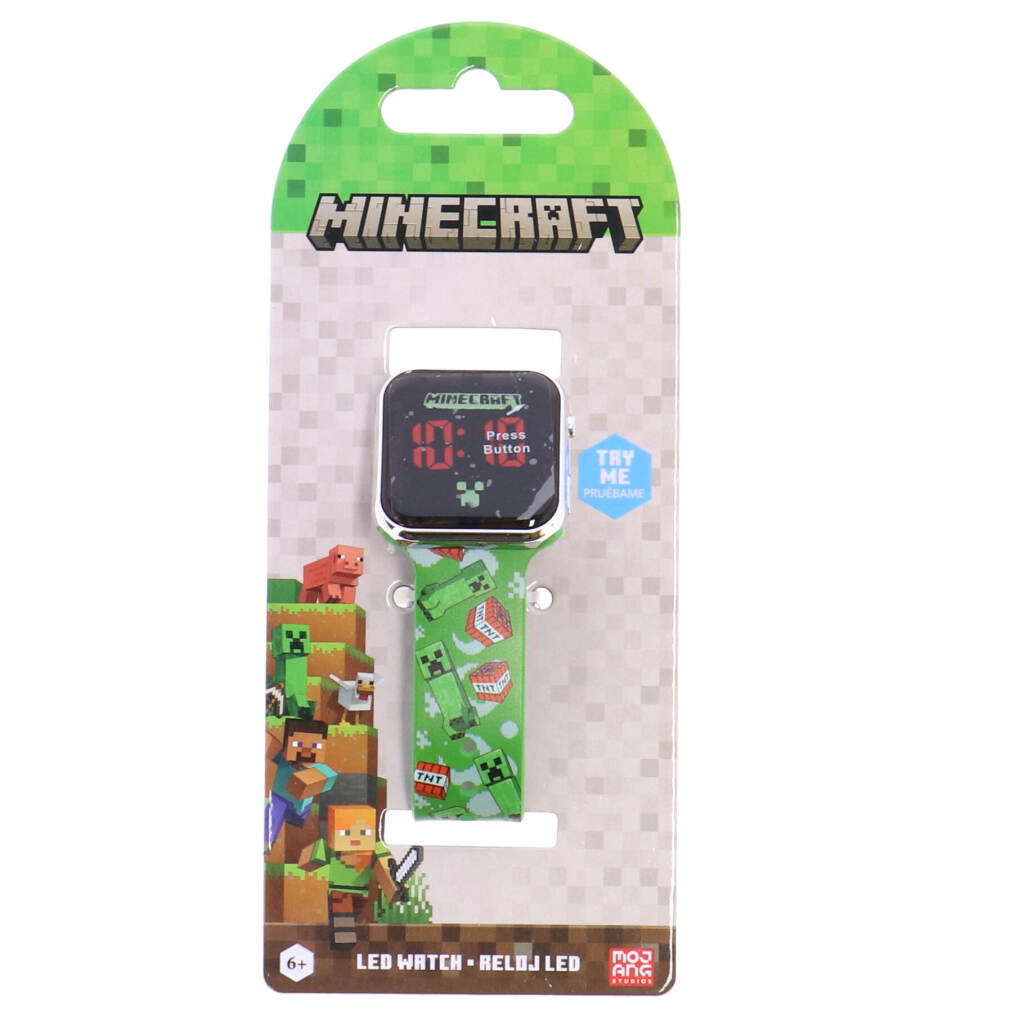 Minecraft LED hodinky zelené