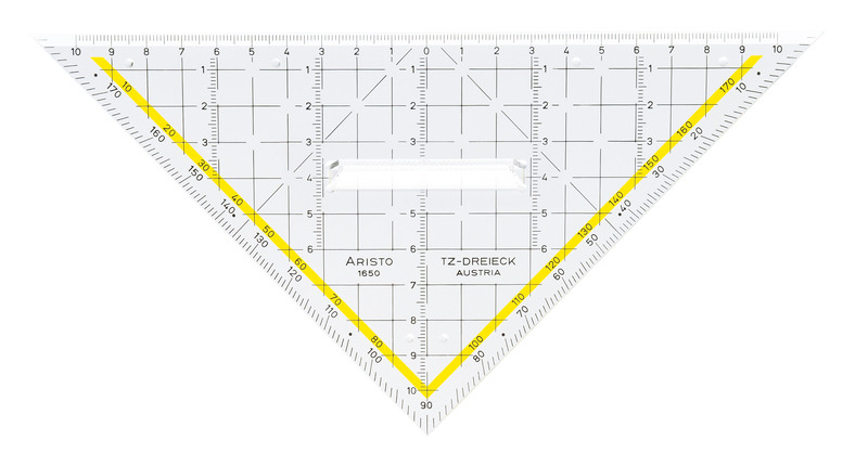 Aristo AR-1650/2 kresliaci trojuholník 22,5 cm s rukoväťou