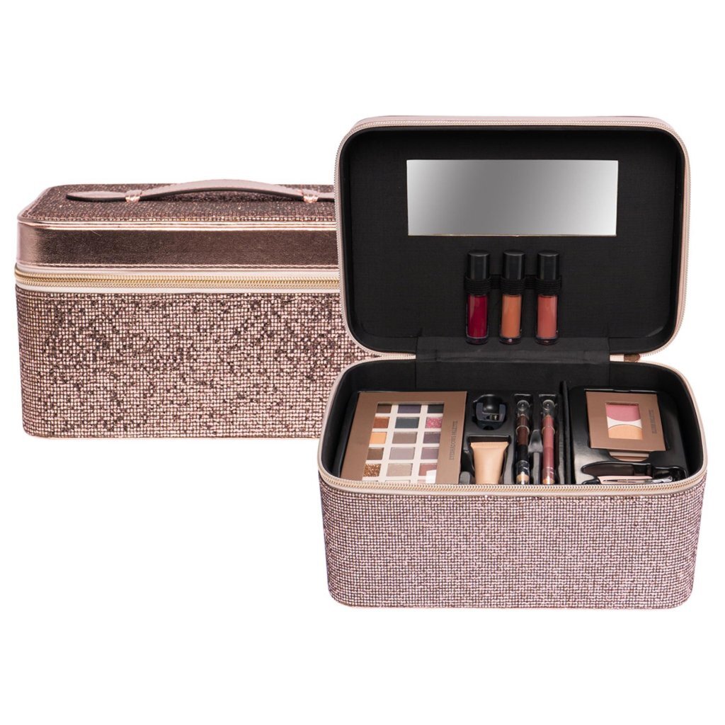 Kufrík Casuelle Beauty Case bronzový/trblietavý