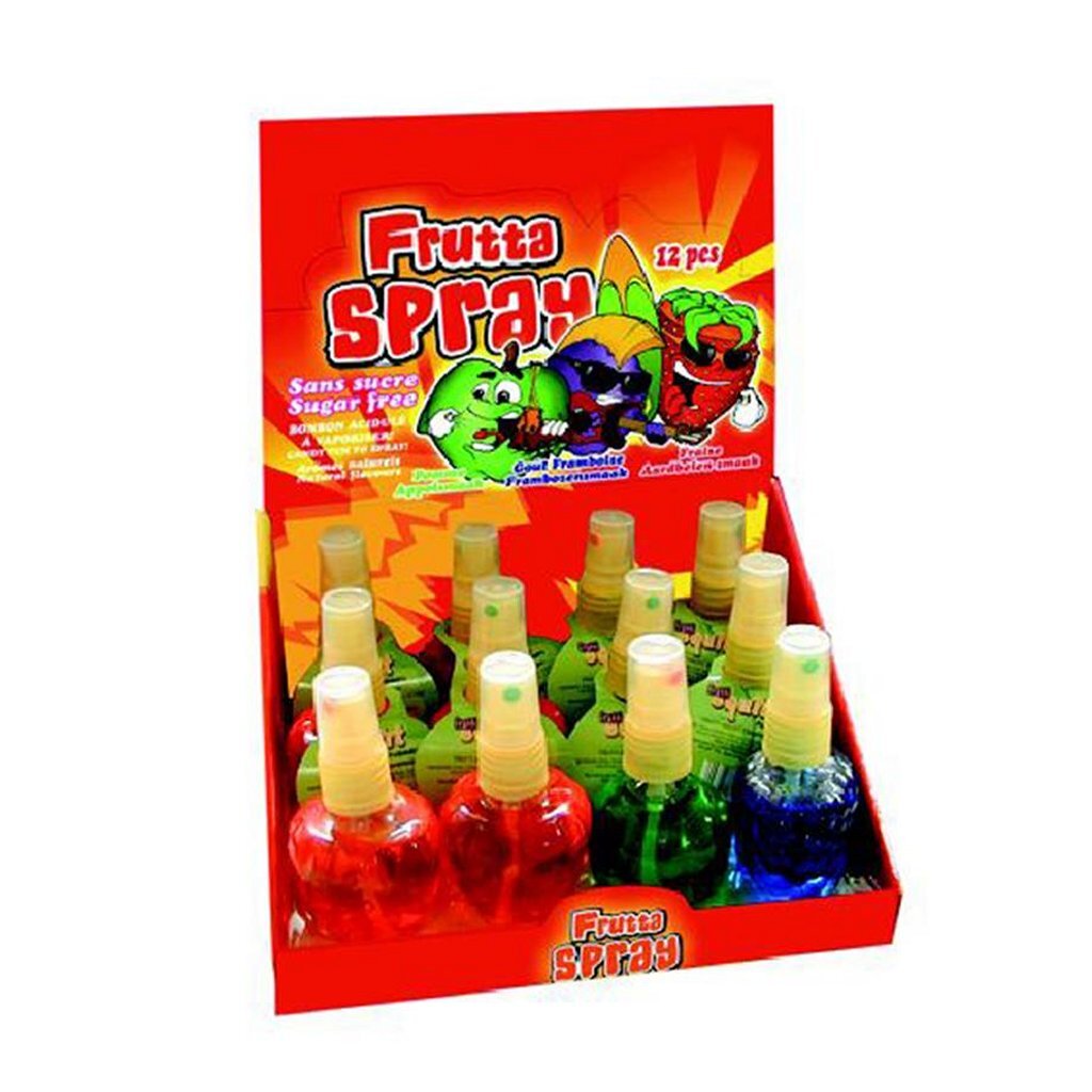 Rôzne druhy cukríkov Frutta Spray, 12 kusov
