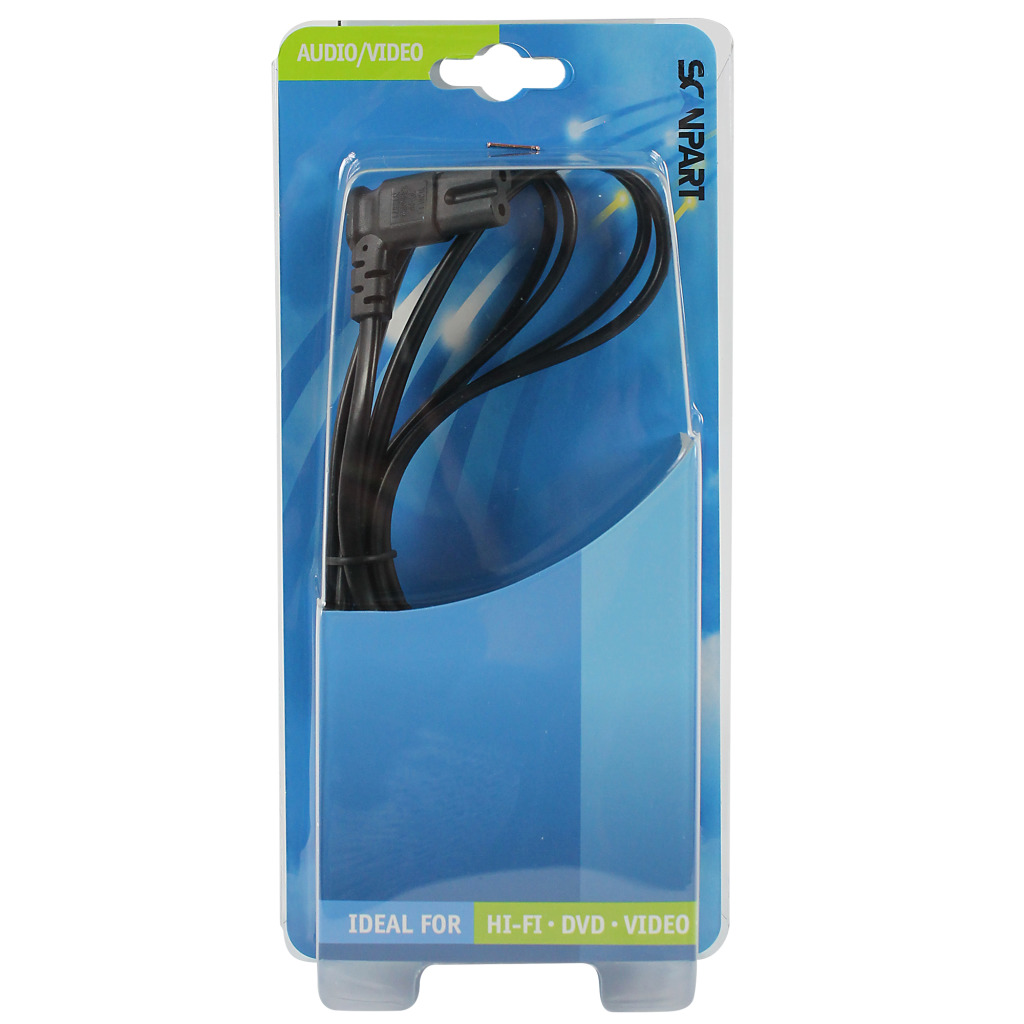 Napájací kábel Scanpart, uhlový, čierny, 2,0 m