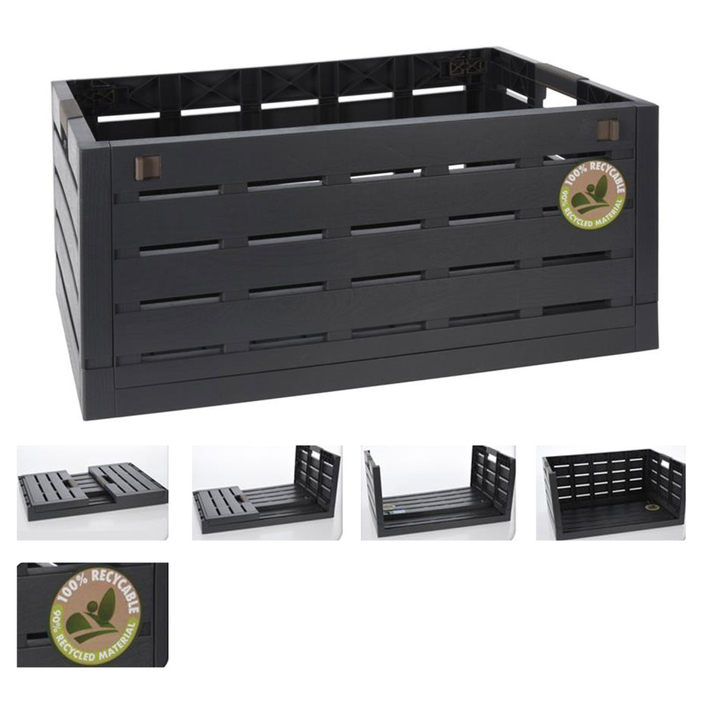 Skladacia prepravka 60 litrov 59x38x27,5 cm antracitová