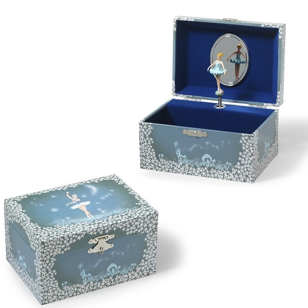 Hudobná skrinka na šperky Simply for Kids, balerína, modré šaty, modro-biele