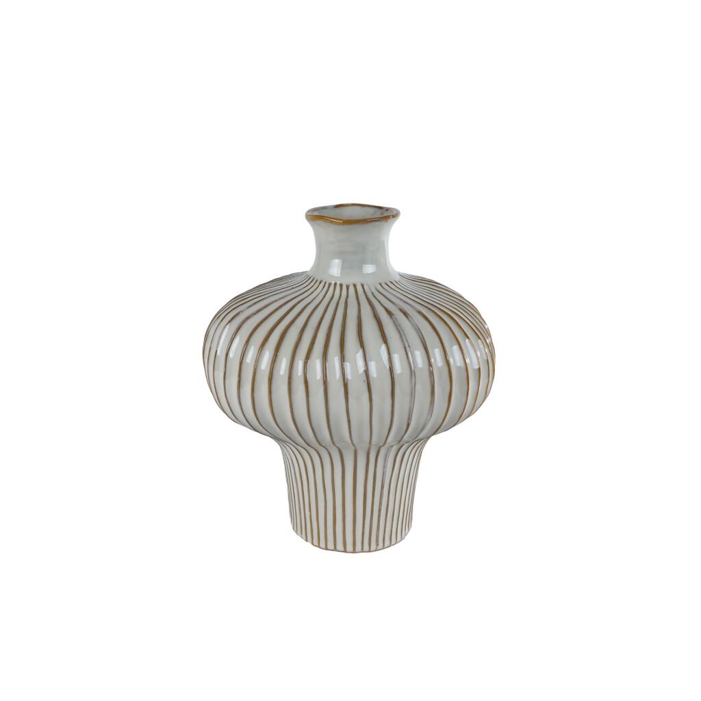 Váza Jodie 25,5x23,5x29 cm Hlinená/Biela/Hnedá