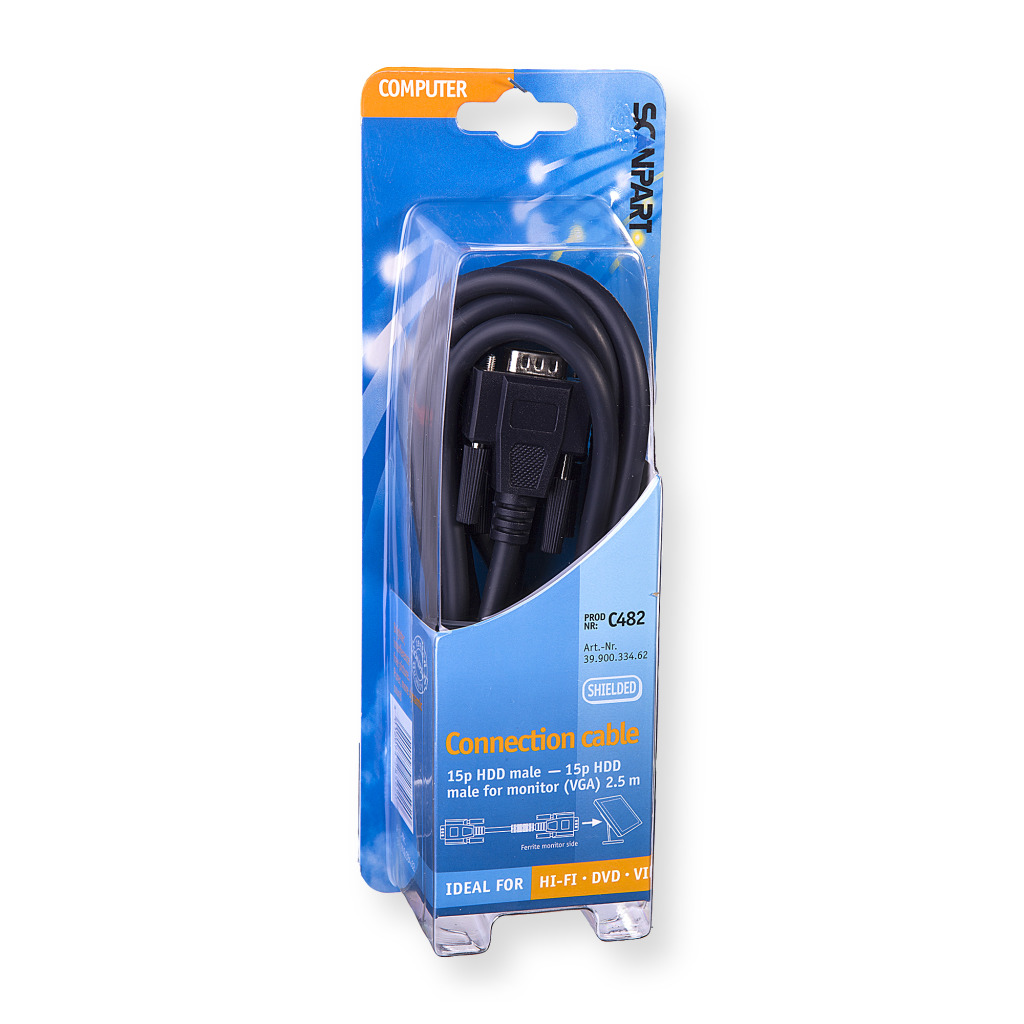 Prepojovací kábel Scanpart VGA 15p(m)-(m) 2,5 m