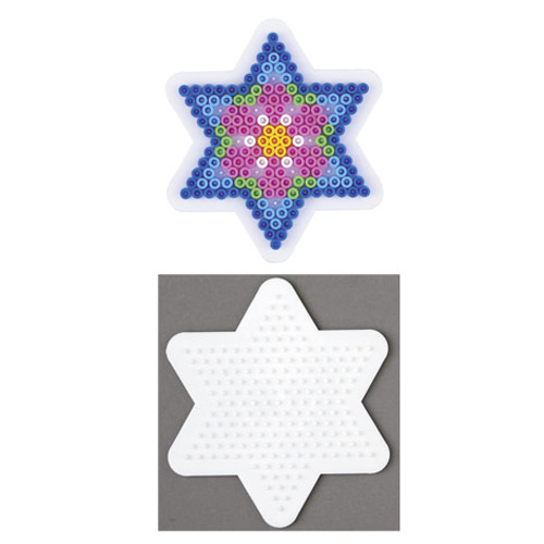 Hama žehliace korálky, základná doska, hviezda, malá, biela