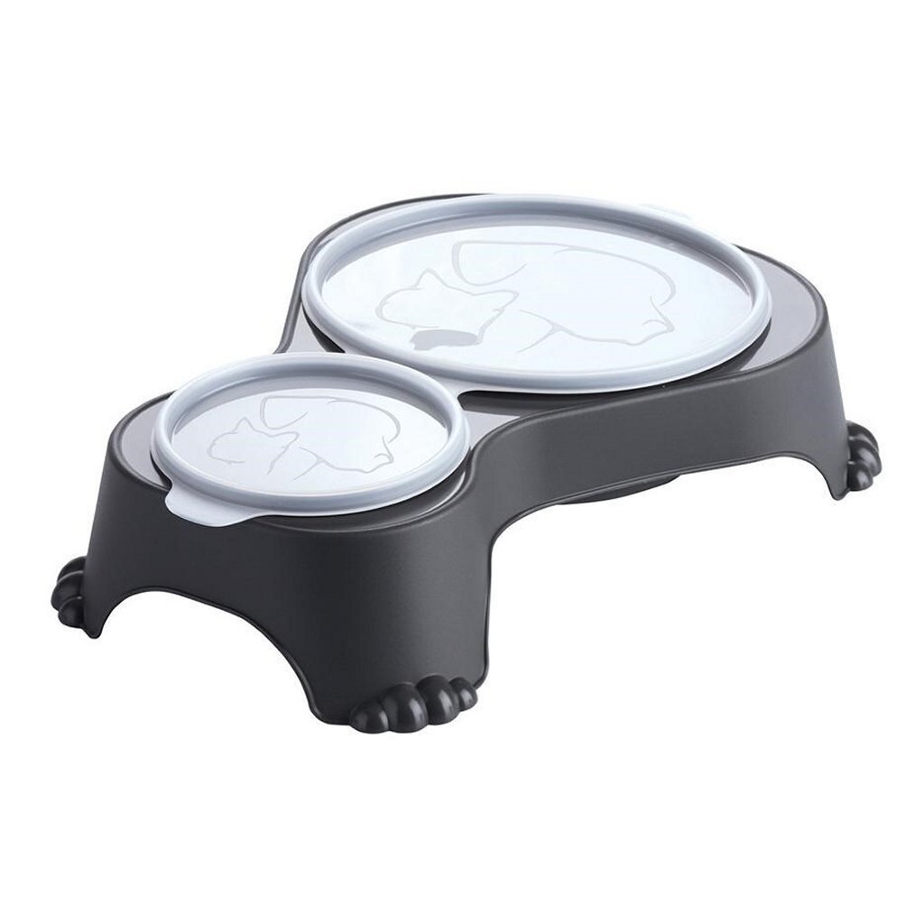 Rotho SALLY dvojité kŕmidlo 0,28 l + 1 l antracit