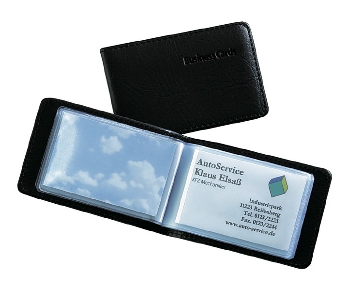 Priečinok na vizitky Sigel SI-VZ170, umelá koža, čierny, na 40 vizitiek