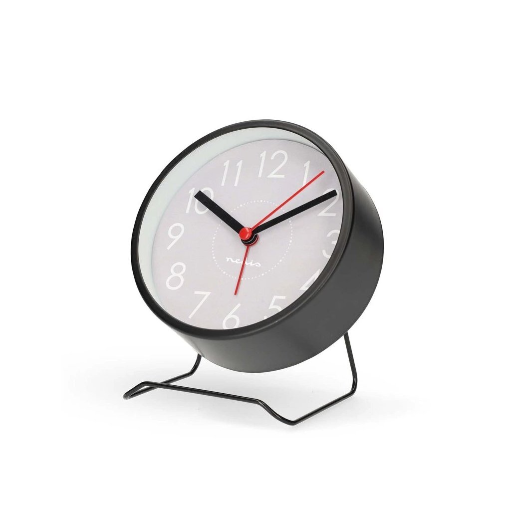 Nedis analógový stolový budík čierny