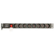 Predlžovací Kábel 19" 8 Zásuviek Schuko s Vypínačom GEMBIRD EG-PDU-014-FC14 (3 m)