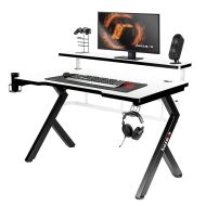 Stôl Gaming Huzaro HZ-Hero 5.0 White Biela Čierna Uhlíkové vlákno 120 x 60 cm