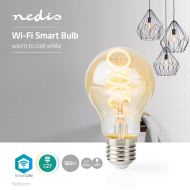 Nedis WIFILT10GDA60 Wi-Fi teplá až studená biela LED žiarovka Twisted E27 A60 5,5 W 350 Lm