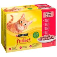 Krmivo pre mačky Purina Friskies Mix Kurča Teľacie mäso Baránok Kačica 12 x 85 g