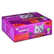 Krmivo pre mačky Whiskas Classic Meals Kurča Teľacie mäso Baránok Vtáky 80 x 85 g