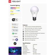 Smart Žiarovka Yeelight YLQPD-0011 Biela Viacfarebná F 9 W E27 806 lm (2700 K) (6500 K)