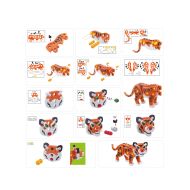 Hračky-hračky 3D puzzle Tiger Junior 31,5 cm Penová oranžová 121-dielna