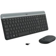 Klávesnica a myš Logitech MK470 Qwertz Nemčina Čierna Oceľ