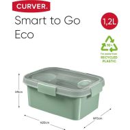 Curver Smart To Go Eco Lunchbox 1,2 l + súprava príborov + šálka na omáčky