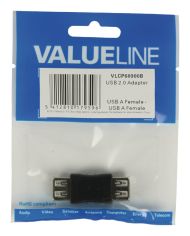 Valueline Vlcp60900b USB 2.0 USB A samica – USB A samica adaptér čierny