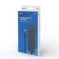 USB-C Hub 4 Porty Savio AK-54 Sivá